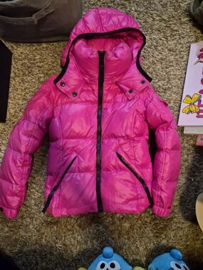Kids Pink Puffer Jacket with Hood